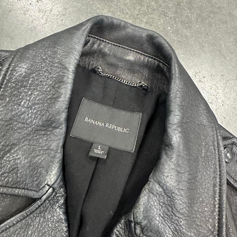 Banana Republic Womens genuine lamb leather black leather moto jacket MSRP $400 - Picture 3 of 8